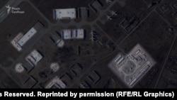 A satellite image from March 24 of the Melitopol airfield captured by Russian forces. 