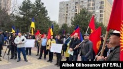 Митинг в поддержку Украины в Бишкеке. 26 марта 2022 года