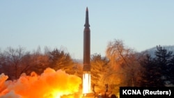 Lëshimi i një rakete nga Koreja e Veriut në janar të vitit 2022.
