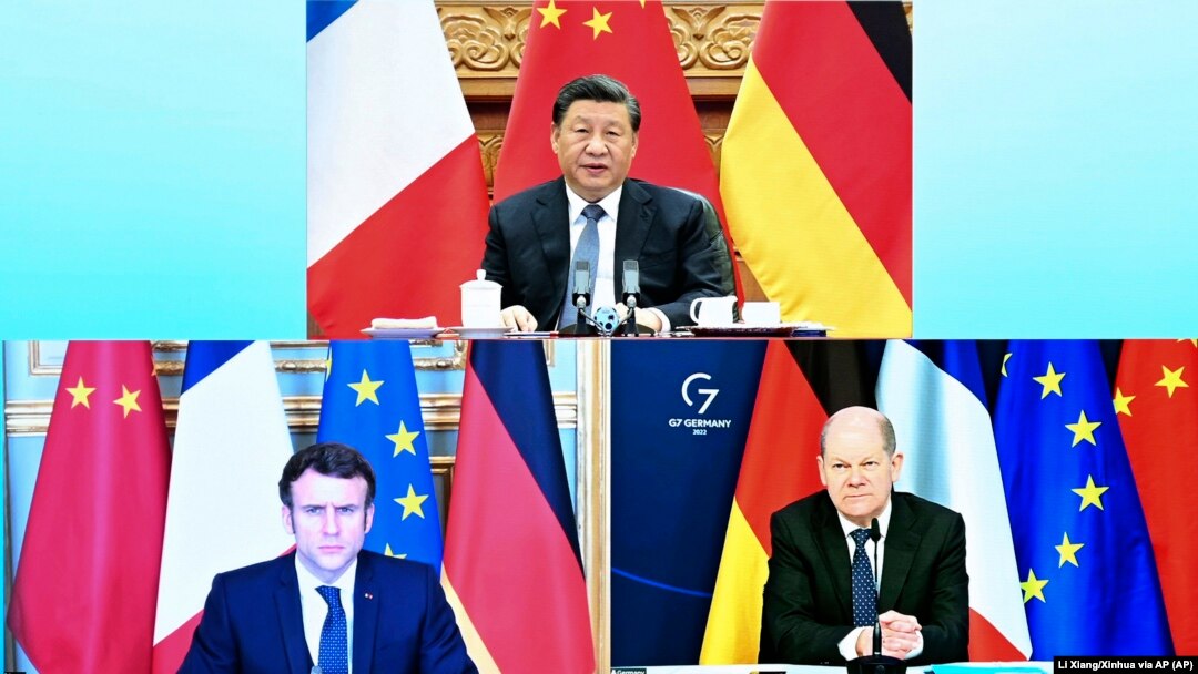 Состанок на Кина, Франција и Германија за руската инвазија врз Украина