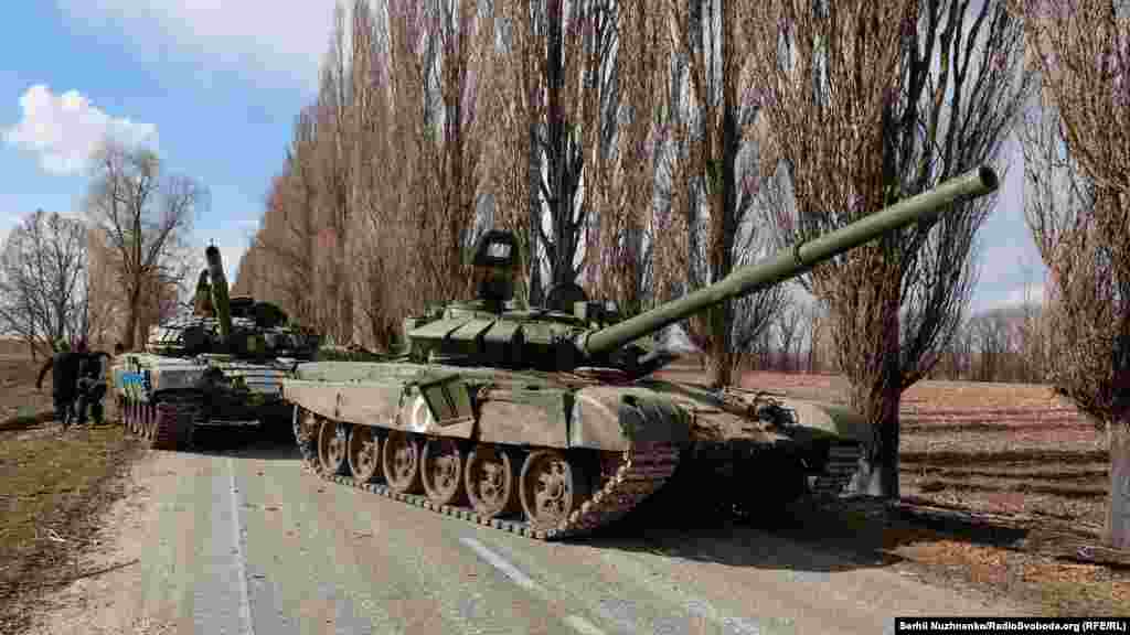 A local official said at least three Russian tanks like the one pictured were captured.