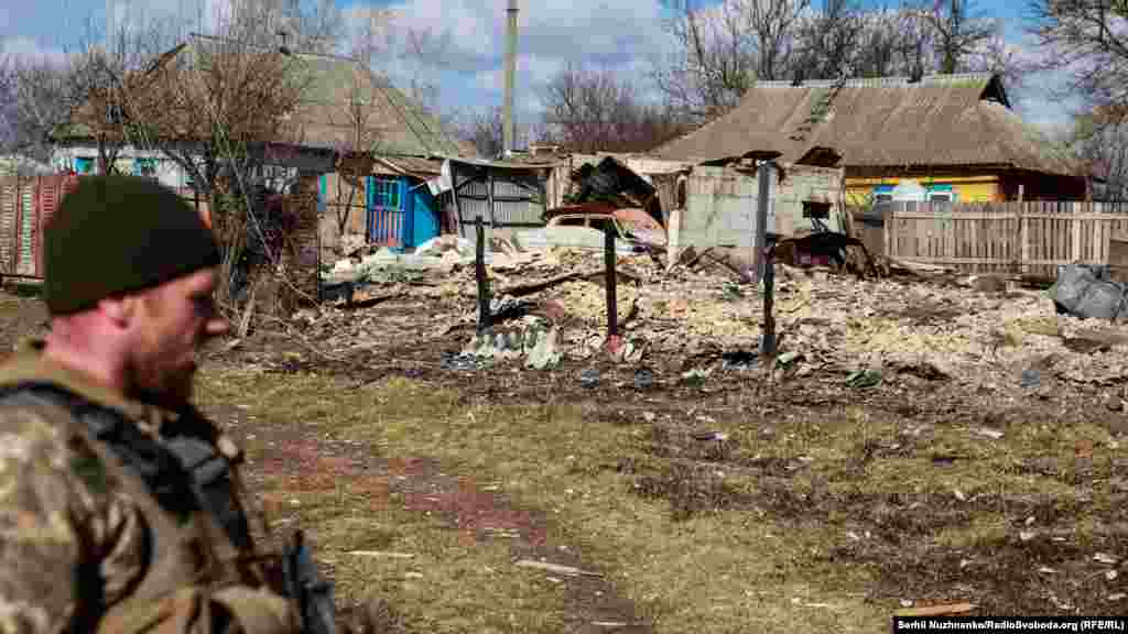 Разрушенный дом в селе Лукьяновка.