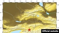 Место расположения эпицентра землетрясения
