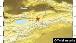 Жер титирөө болгон аймактын картасы