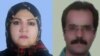 Political prisoners in Iran Hassan Sadeqi and his wife Fatemeh Mosanna. File Photos. 