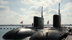 Russian submarines docked at a Russian naval base in the Syrian port of Tartus. (file photo)