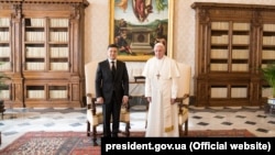 Володимир Зеленський і папа Римський Франциск під час зустрічі у Ватикані, 8 лютого 2020 року