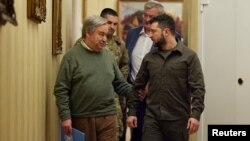 Presidenti i Ukrainës, Volodymyr Zelenksy në takim me Sekretarin e Përgjithshëm të OKB-së, Antonio Guterres