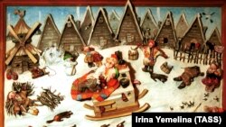 Рус рассоми Ирина Емелина “Емеля билан чўртанбалиқ” мумтоз эртагига чизган суратлар.