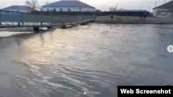 Вышедшая из берегов реки Ногайты вода затопила дворы жителей села Сагыз в Атырауской области