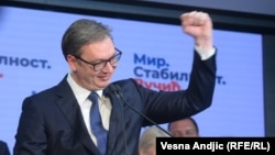 Александър Вучич обяви двойна победа на президентските и парламентарните избори в неделя вечерта