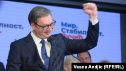 Serbian President Aleksandar Vucic declared victory in a televised speech, claiming he had won 60 percent of the vote.