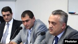 Armenia -- Artur Javadian, President of CB of Armenia, at a press conference, Yerevan, 13July,2009