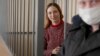 Aleksandra Skochilenko appears in court in St. Petersburg in April.