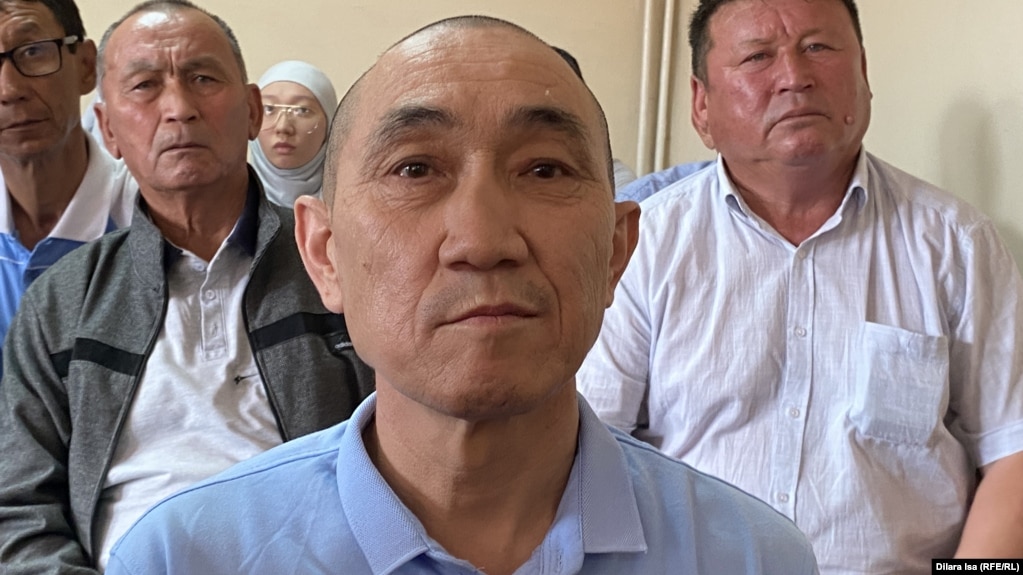 Гражданский активист Молдабай Садибеков на заседании суда по делу о январских событиях в городе Шымкенте. 3 мая 2022 года