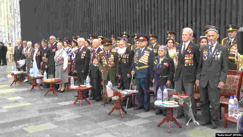 Veterans mark Victory Day in the Tajik capital, Dushanbe.