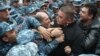 Armenian police detain opposition protesters in Yerevan on May 3. 