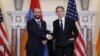 U.S. Secretary of State Antony Blinken (right) welcomes Armenian Foreign Minister Ararat Mirzoyan for talks in
Washington, D.C., in May.
