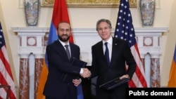 U.S. - U.S. Secretary of State Antony Blinken meets with Armenia's Foreign MInister Ararat Mirzoyan in Washington, May 2, 2022.