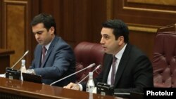 Armenia - Speaker Alen Simonian chairs a session of the National Assembly, May 3, 2022.