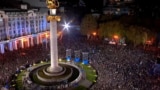 A general view over the crowd at Georgian Dream party closing rally in the capital on October 23.<br />
<br />
The ruling Georgian Dream party has been in power since 2012 and seeks another four-year term.<br />
<br />
GD has adopted controversial laws banning &quot;LGBT propaganda&quot; and restricting the activities of NGOs and media that receive foreign funding.