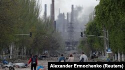 Tym në fabrikën e Azovstalit në Mariupol. 2 maj 2022.