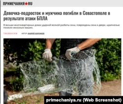 Скриншот сторінки сайту «Примечания»