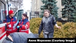 Аюна Морозова после обстрела Харькова