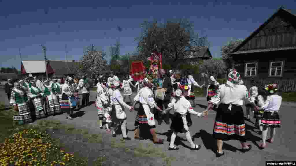 The festivities in early May are typical for this region of southern Belarus, but not elsewhere in Belarus.