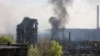 Smoke rises from the Azovstal metallurgical plant in Mariupol on May 4. 