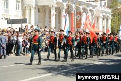 Военный парад на 9 мая, который в России называют «Днем победы». Севастополь, 9 мая 2022 года