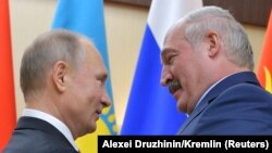 Уладзімір Пуцін і Аляксандар Лукашэнка, архіўнае фота