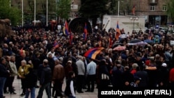 Armenia - An opposition rally in Vanadzor, May 7, 2022
