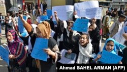Many Afghans have been defying the Taliban by protesting the recent closure of schools for teenage girls in Paktia. (AFP)