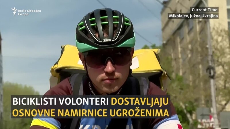 Biciklisti volonteri u Nikolajevu dostavljaju pomoć