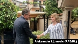 Ministar vanjskih poslova Ranko Krivokapić i otpravnica poslova u ukrajinskoj Ambasadi u Crnoj Gori Natalija Fijalko