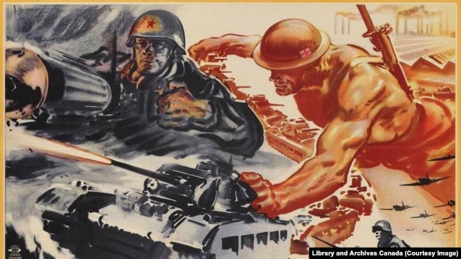 Плакат: британський ленд-ліз для радянської армії