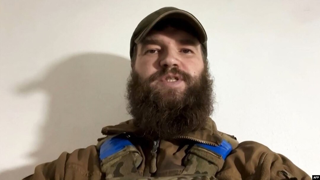 Captain Svyatoslav Palamar speaks from Azovstal in a video released on May 5.