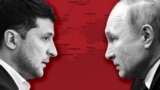 ILLUSTRATION - Putin and Zelensky on the background of the Crimea, 28Jan2020