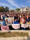 Protest by the citizens of Ulcinj, Montenegro, who demand that the authorities determine the cause of the death of mother Drita Tafa