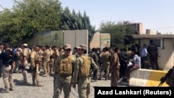 IRAQ - Kurdish security forces gather near an Erbil governorate building in Erbil, Iraq July 23, 2018