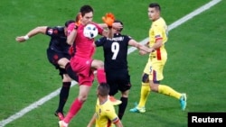 Pamje nga ndeshja e mbrëmshme Shqipëri - Rumani 1:0