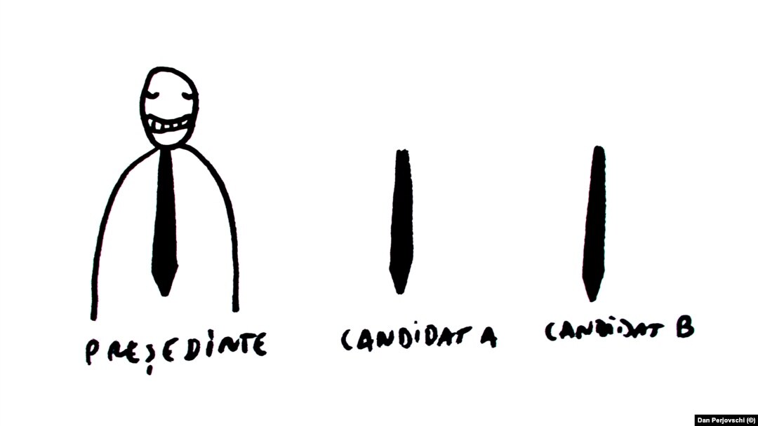 Care-i candidatul, desen de Dan Perjovschi