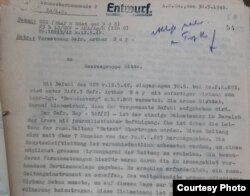 Прошение штаба второй танковой армии в ГА Центр не отзывать А. Бая из Орла, май 1942. Источник: Bundesarchiv Freiburg