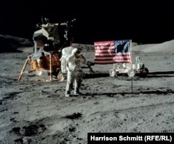Высадка астранаўтаў на паверхні Месяца падчас аднаго з палётаў па праграме Apollo