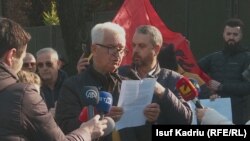Shpëtim Pollozhani, kryetari i Shoqatës së të Burgosurve dhe të Përndjekurve Politikë Shqiptarë. Shkup, 29 dhjetor 2022.