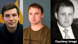 RFE/RL Imprisoned Journalists Ihar Losik, Andrey Kuznechyk, and Vladyslav Yesypenko