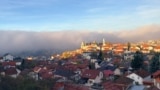 Bosnia and Herzegovina, Sarajevo panorama, fog