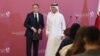 Secretarul de Stat american, Antony Blinken (stânga), și ministrul de externe al Qatarului, Mohammed Bin Abdulrahman Al Thani, în conferința de presă de la Doha, 22 noiembrie 2022
