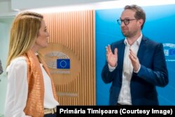 La Bruxelles Dominic Fritz s-a întâlnit cu Roberta Metsola, președinta Parlamentului European pe care a Invitat-o la Timișoara în 2023